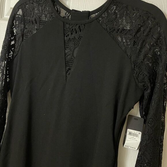 NWT. Guess L/S Back Lace Up Dress Jet Black. - Picture 9 of 9